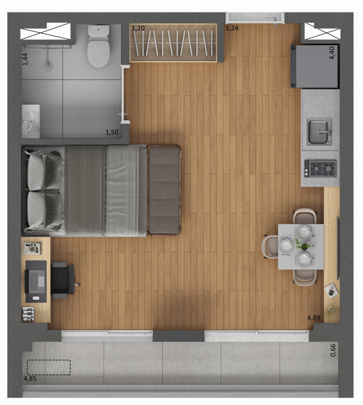 Apartamento à venda com 1 quarto, 29m² - Foto 6