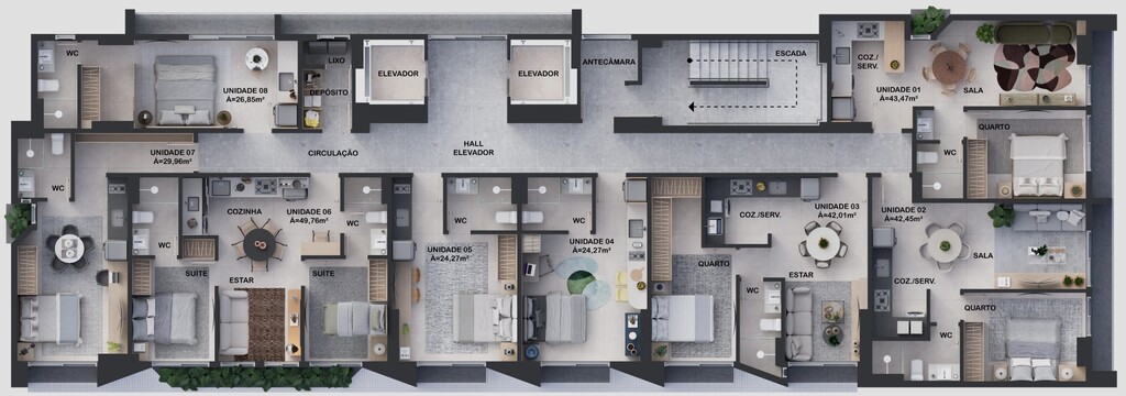 Apartamento à venda com 2 quartos, 48m² - Foto 42