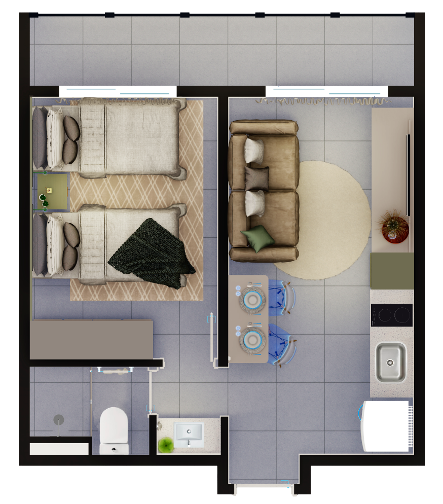 Planta - Planta 04 - 1 dorm 33,56m²