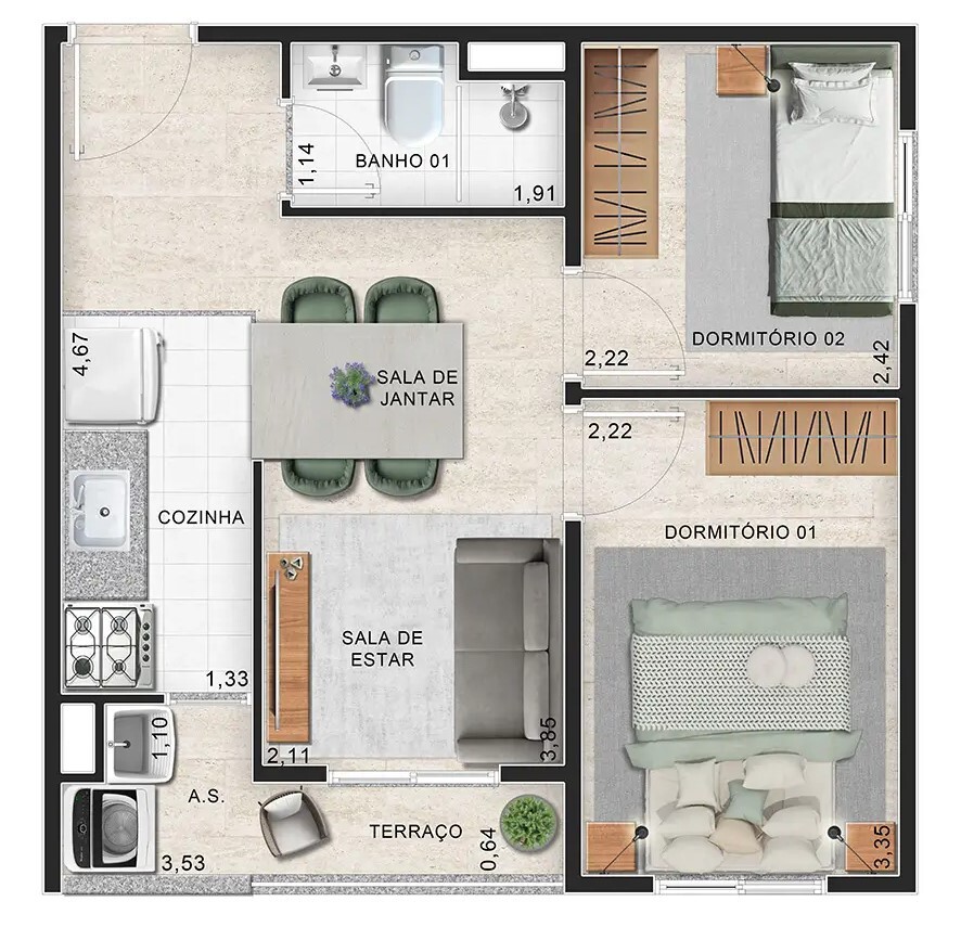 Apartamento, 2 quartos, 38 m² - Foto 30