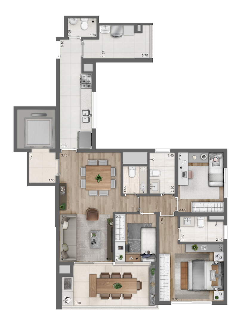 Apartamento, 3 quartos, 146 m² - Foto 15