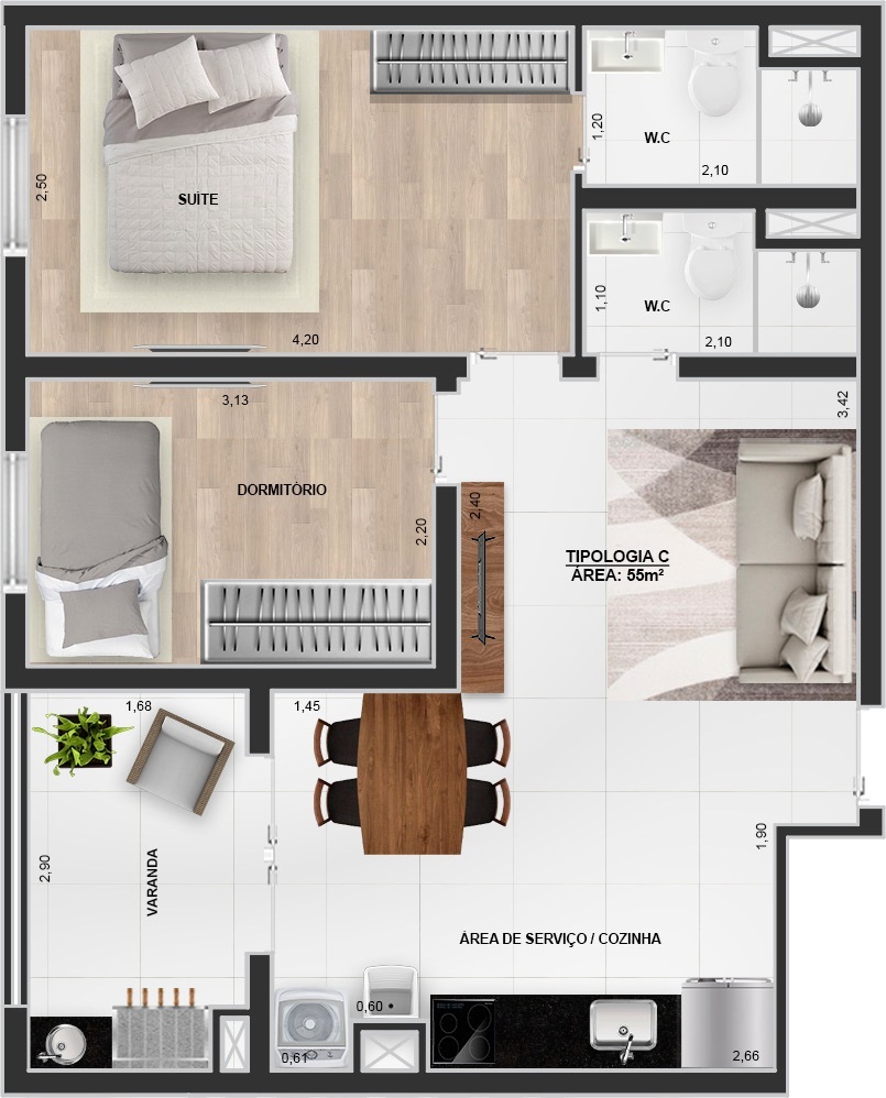 Apartamento, 2 quartos, 55 m² - Foto 32