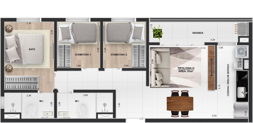 Apartamento, 2 quartos, 55 m² - Foto 36