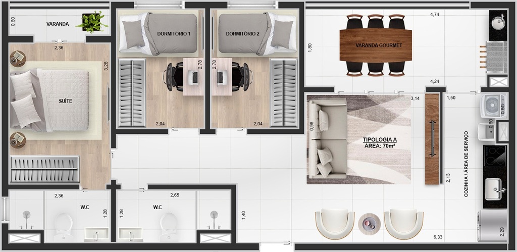 Apartamento, 2 quartos, 55 m² - Foto 39