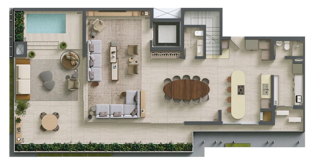 Planta - Planta 04 - 3 dorm 305m² - cobertura duplex - inferior