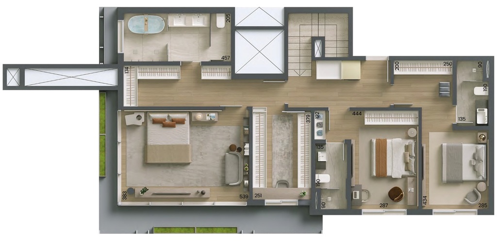 Planta - Planta 05 - 3 dorm 305m² - cobertura duplex - superior