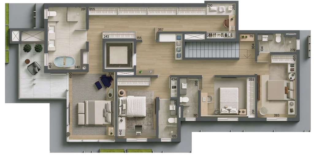 Planta - Planta 07 - 4 dorm 381m² - cobertura duplex - superior