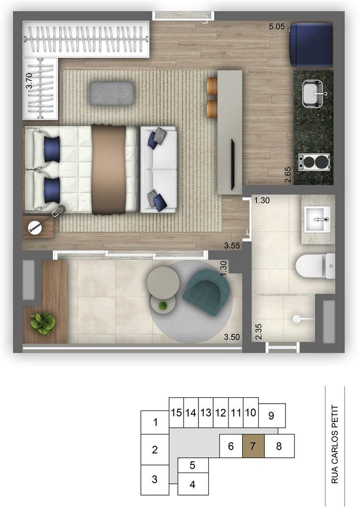 Apartamento, 1 quarto, 36 m² - Foto 17