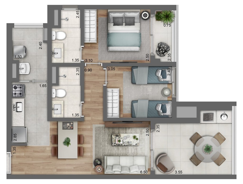 Apartamento, 2 quartos, 91 m² - Foto 13