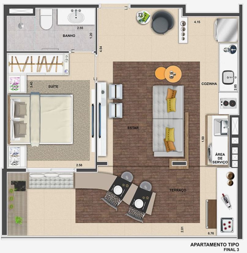 Apartamento, 1 quarto, 48 m² - Foto 12