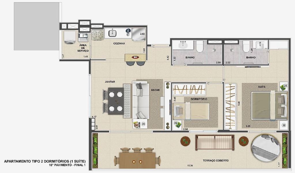 Apartamento, 1 quarto, 48 m² - Foto 14