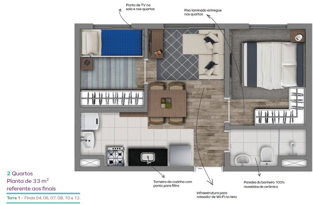 Apartamento, 2 quartos, 33 m² - Foto 11