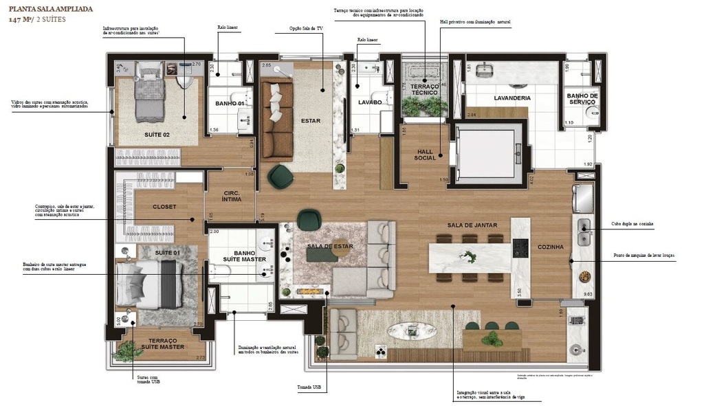 Apartamento, 3 quartos, 147 m² - Foto 12