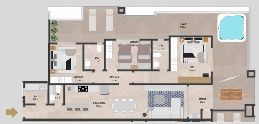 Apartamento, 3 quartos, 94 m² - Foto 99