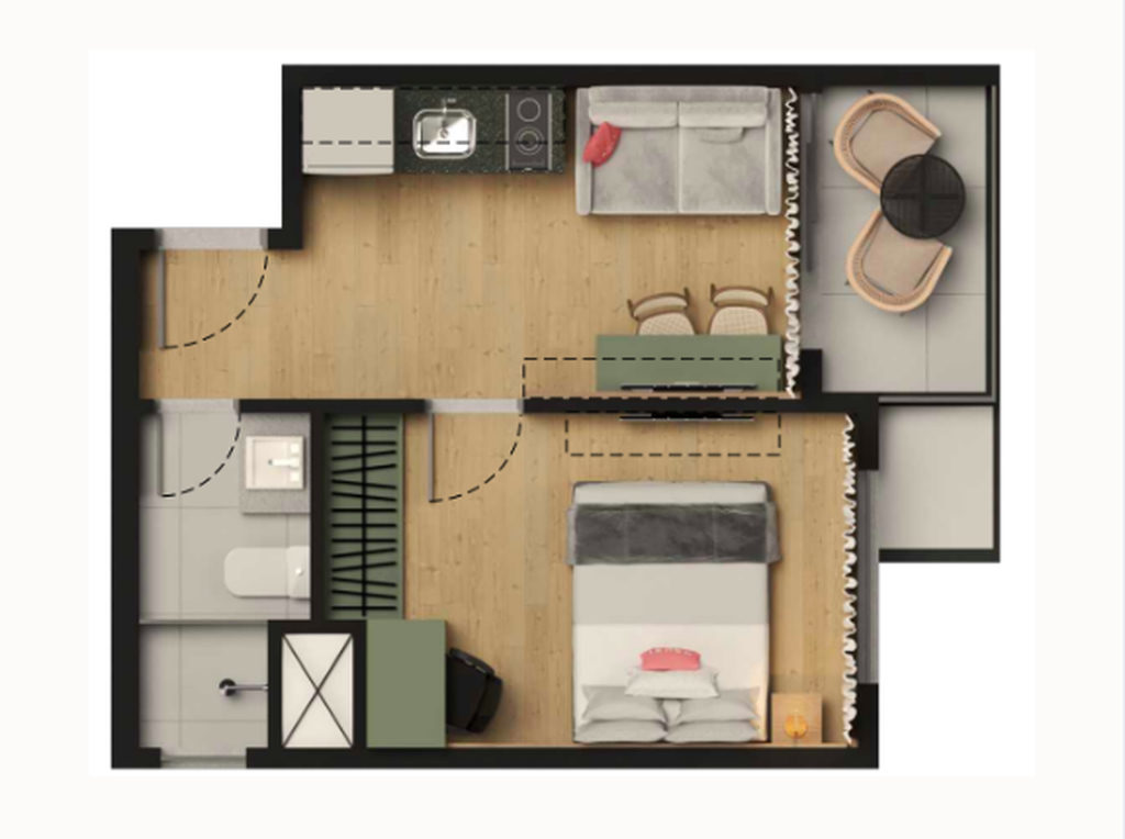 Planta - Planta 02 - 1 dorm 25,35m²