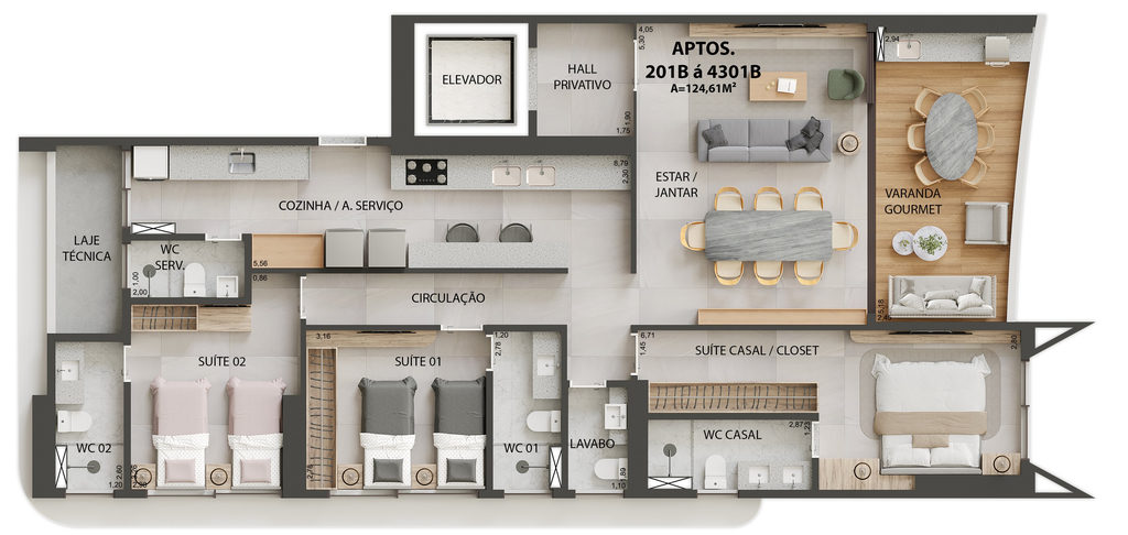 Apartamento, 3 quartos, 124 m² - Foto 47