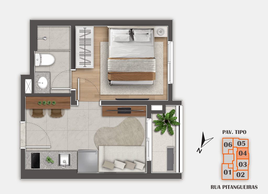 Apartamento, 1 quarto, 26 m² - Foto 12