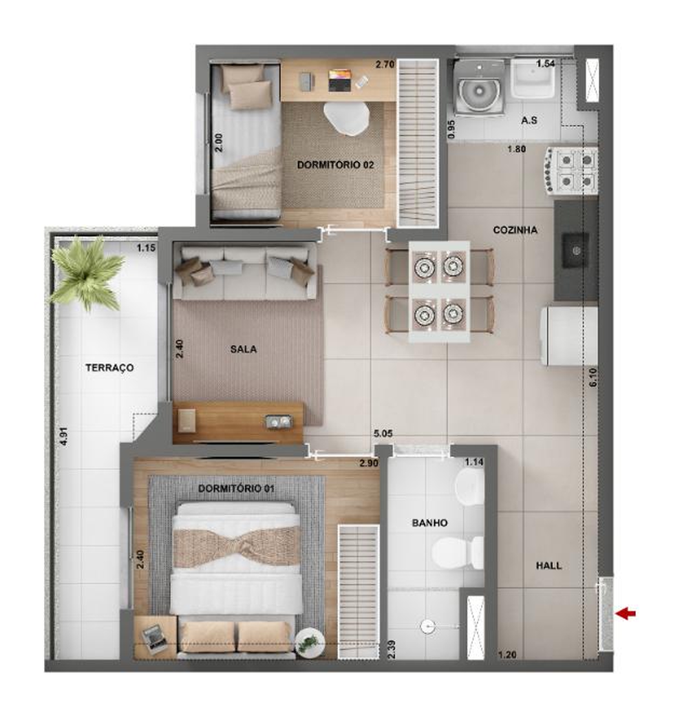 Apartamento, 2 quartos, 44 m² - Foto 18