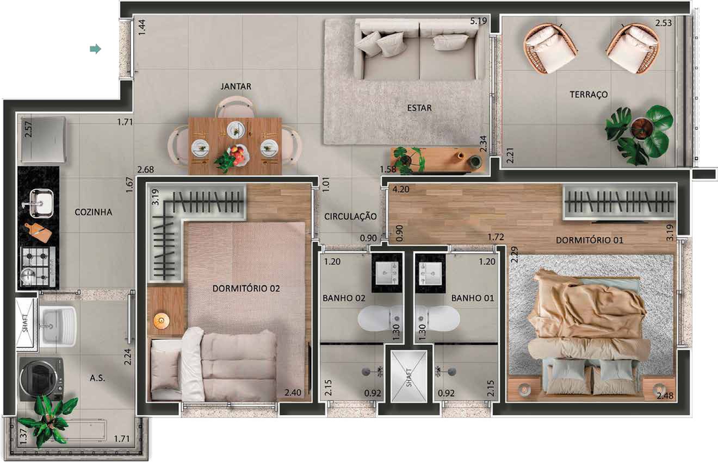 Apartamento, 2 quartos, 58 m² - Foto 21