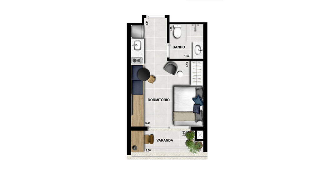 Apartamento à venda com 1 quarto, 36m² - Foto 19