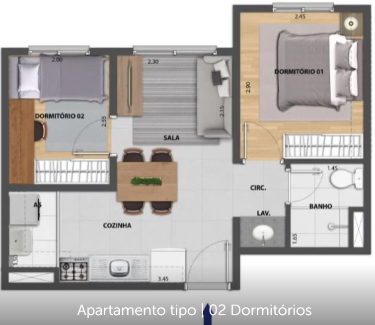 Apartamento, 2 quartos, 34 m² - Foto 21