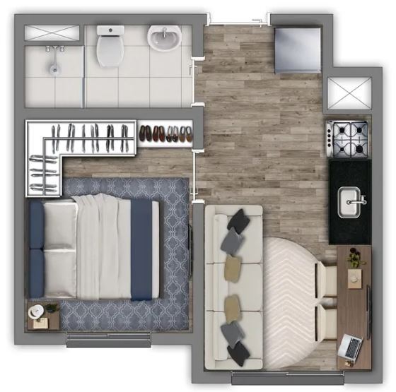 Apartamento, 1 quarto, 34 m² - Foto 12