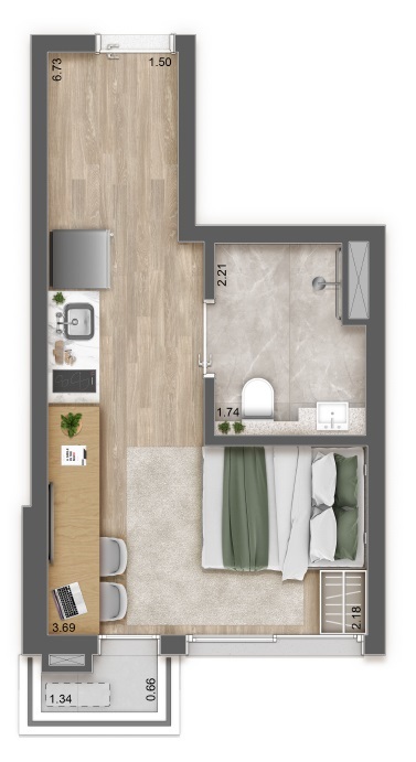 Apartamento, 1 quarto, 25 m² - Foto 13