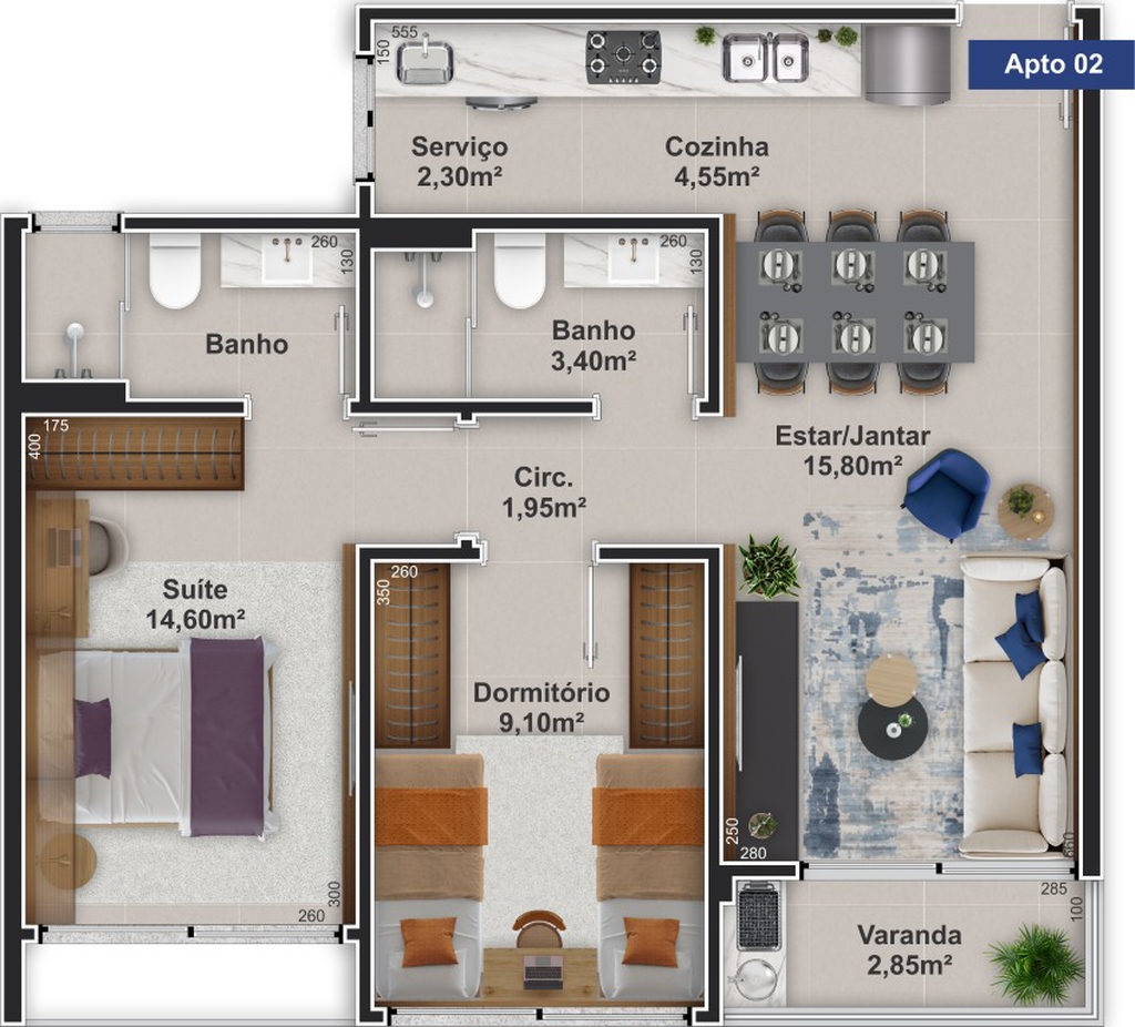 Apartamento, 2 quartos, 62 m² - Foto 29