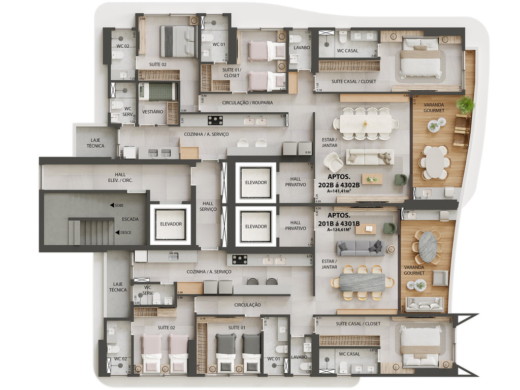 Apartamento, 3 quartos, 124 m² - Foto 44