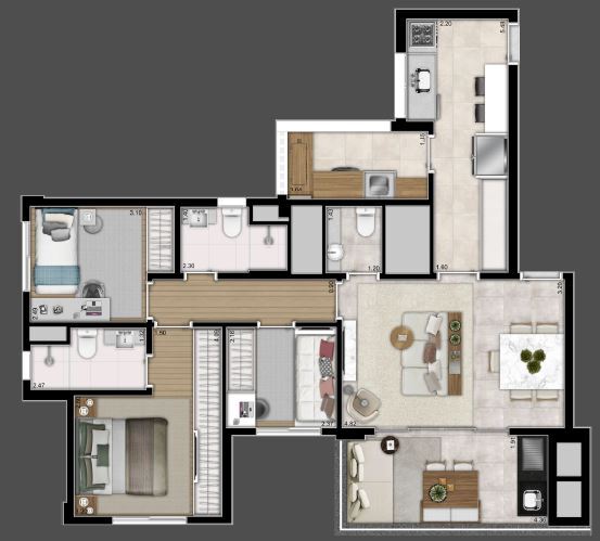 Apartamento, 4 quartos, 129 m² - Foto 18