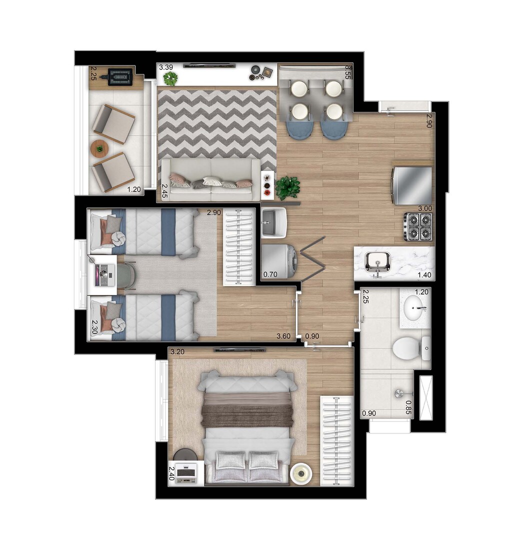 Apartamento, 2 quartos, 42 m² - Foto 12