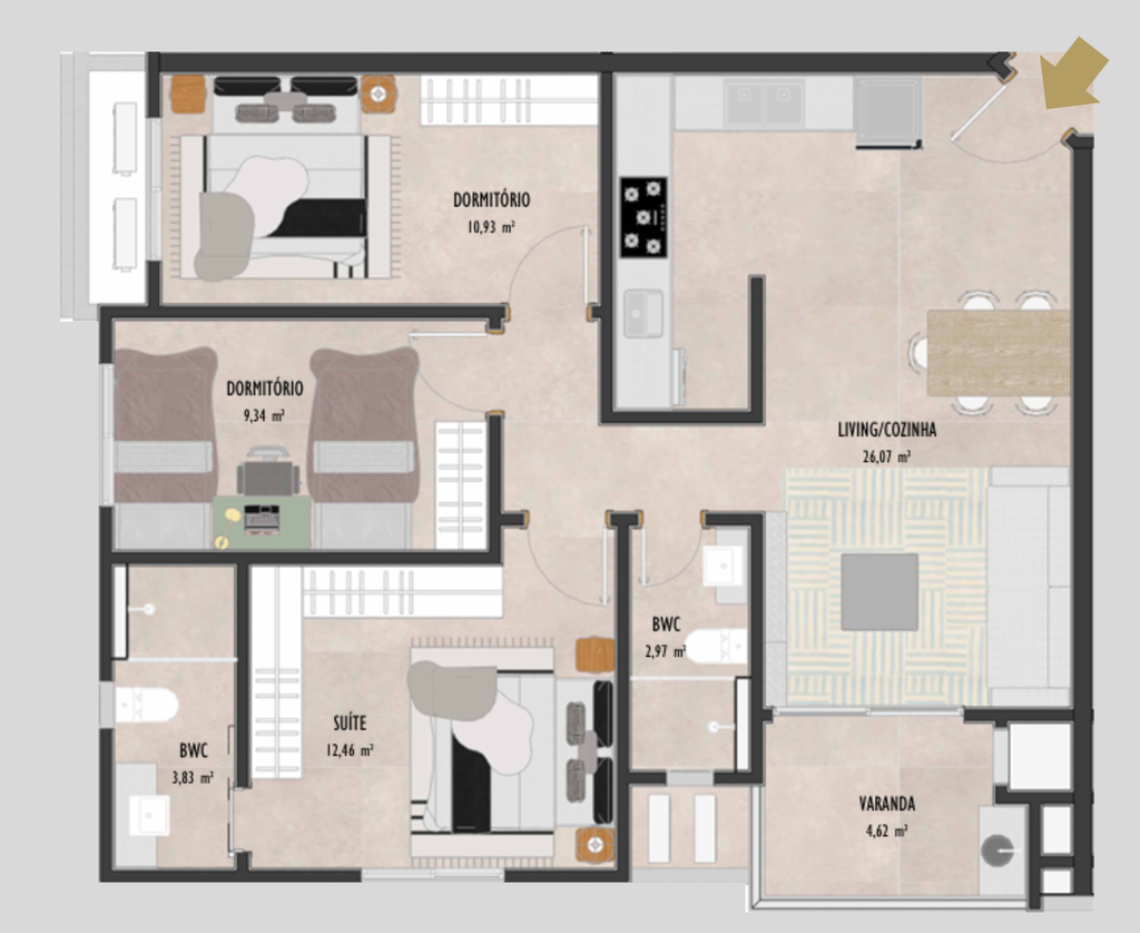 Apartamento, 3 quartos, 94 m² - Foto 88