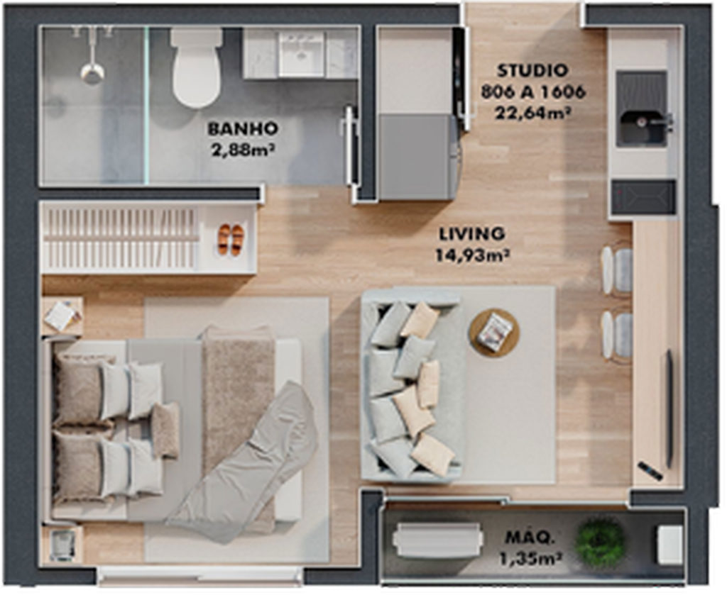 Apartamento, 1 quarto, 30 m² - Foto 28