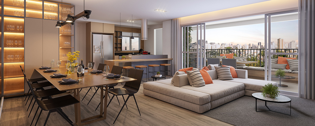 Living - Apartamento à venda em São Paulo, Vila Andrade, com 4 quartos, 133m²