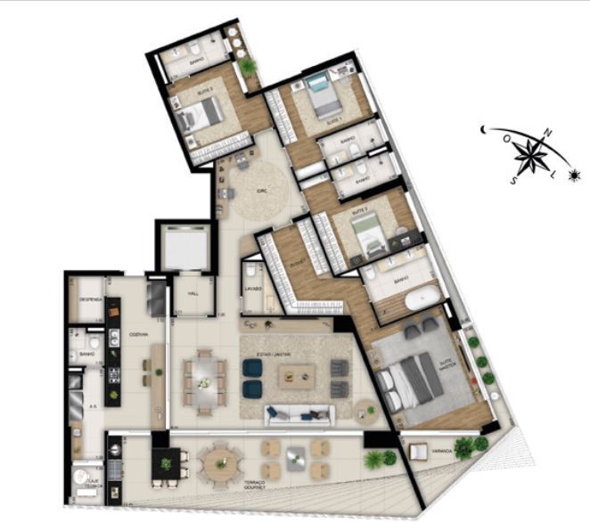 Planta 05 - 4 dorm 252m²