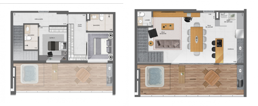 Planta 07  - 2 dorm 132m² - duplex