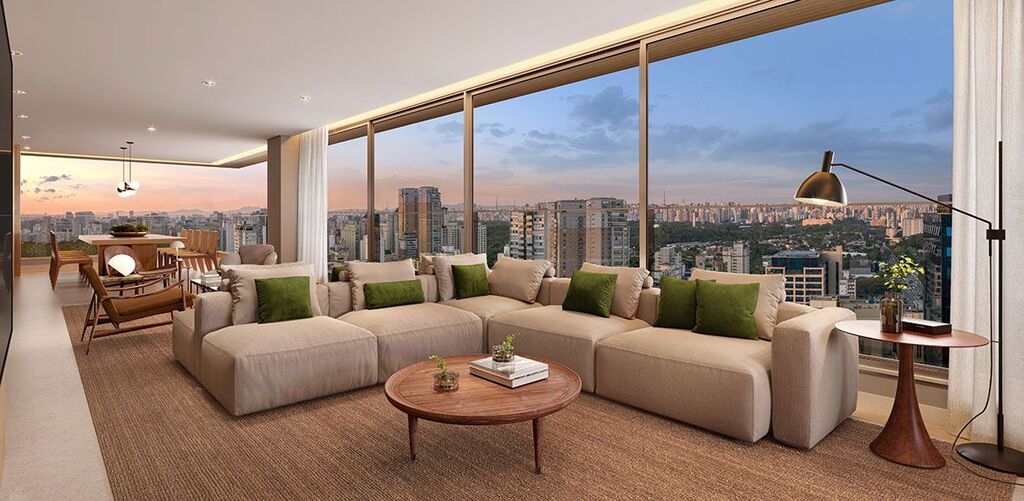 Living - Apartamento à venda em São Paulo, Moema, com 3 quartos, 150,1m²