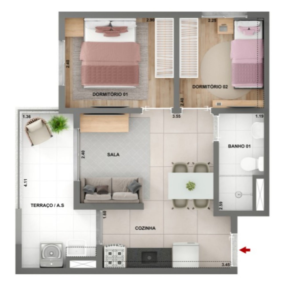 Apartamento, 2 quartos, 45 m² - Foto 20