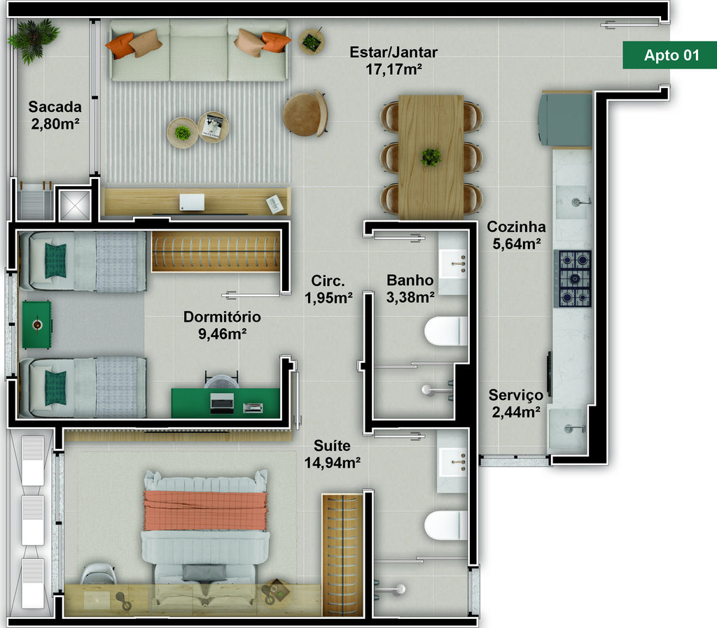 Apartamento, 2 quartos, 65 m² - Foto 25
