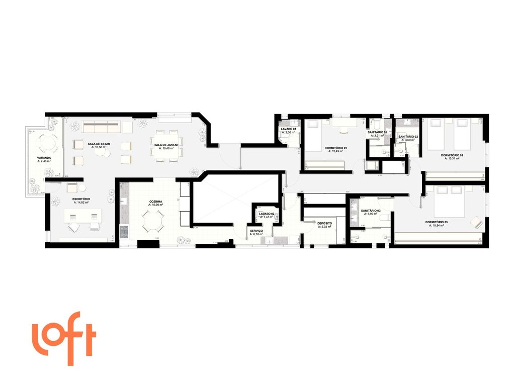 Apartamento, 3 quartos, 198 m² - Foto 81