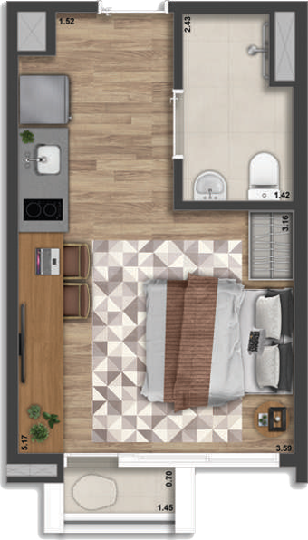 Apartamento, 1 quarto, 23 m² - Foto 18