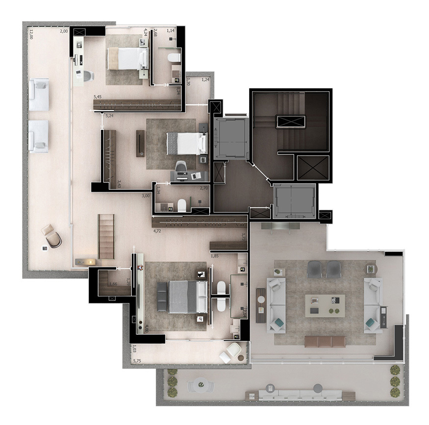 Cobertura, 3 quartos, 298 m² - Foto 101