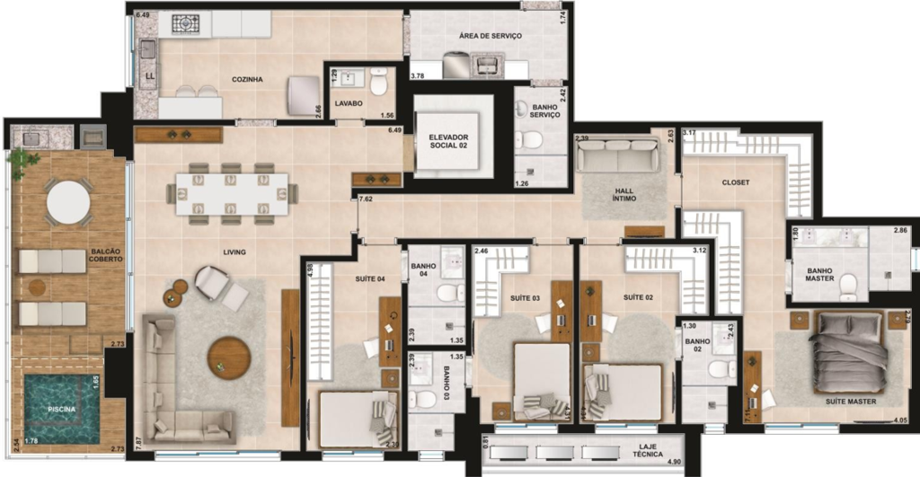 Apartamento à venda com 4 quartos, 227m² - Foto 43