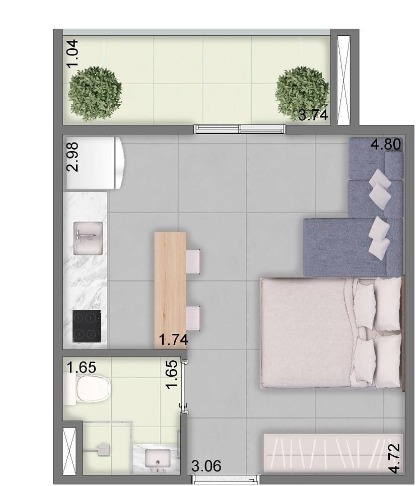 Apartamento, 1 quarto, 66 m² - Foto 6