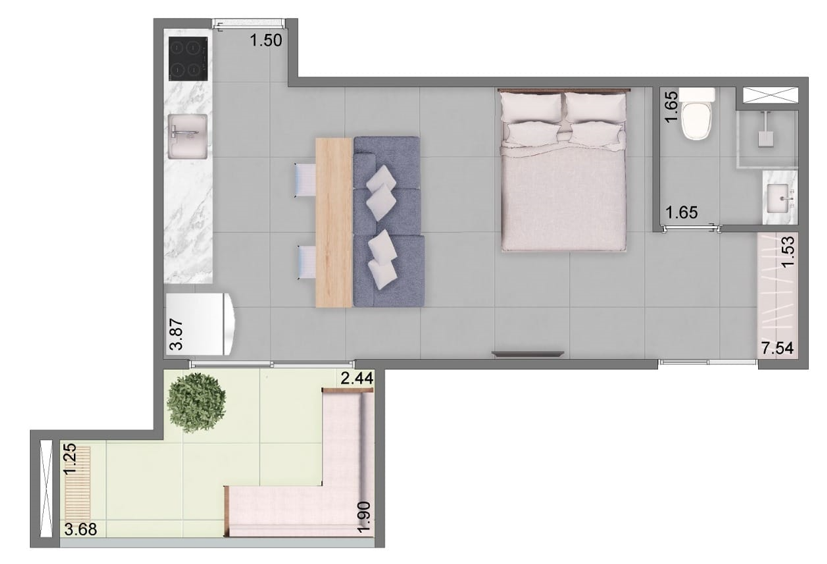Apartamento, 1 quarto, 66 m² - Foto 9