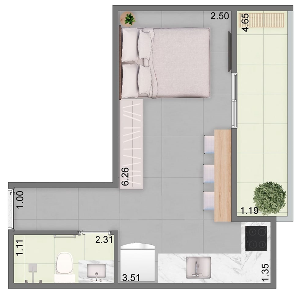Apartamento, 1 quarto, 66 m² - Foto 10