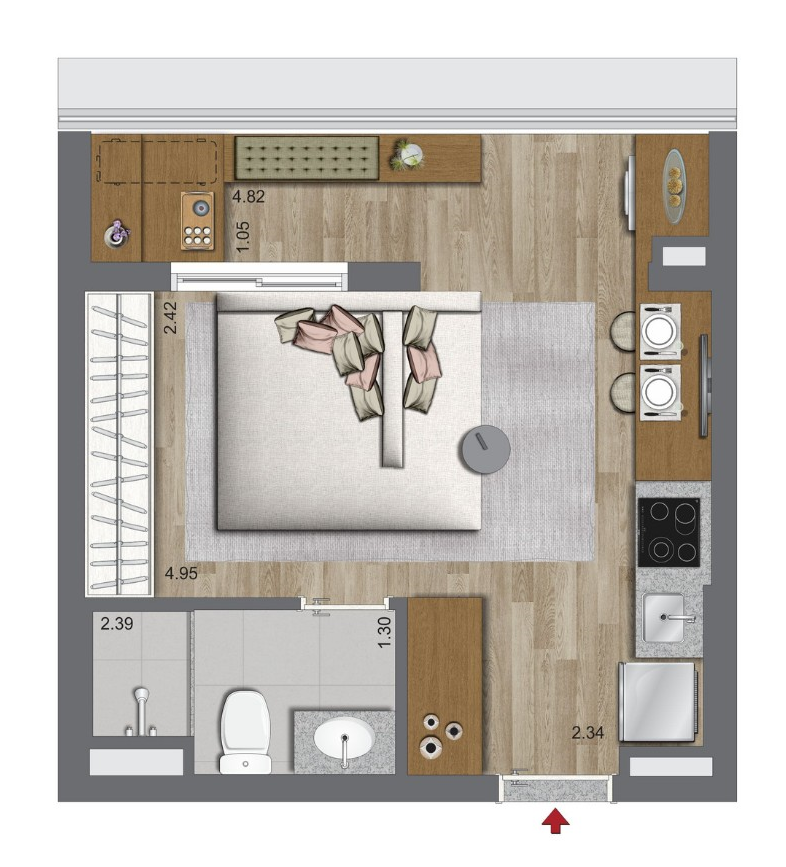 Apartamento, 2 quartos, 39 m² - Foto 2