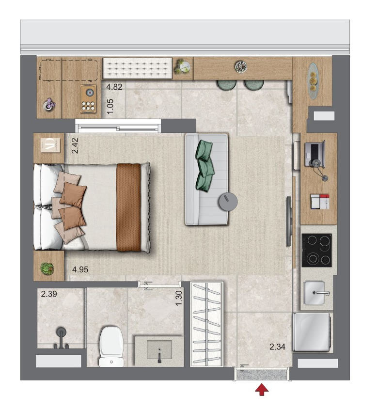 Apartamento, 2 quartos, 39 m² - Foto 3