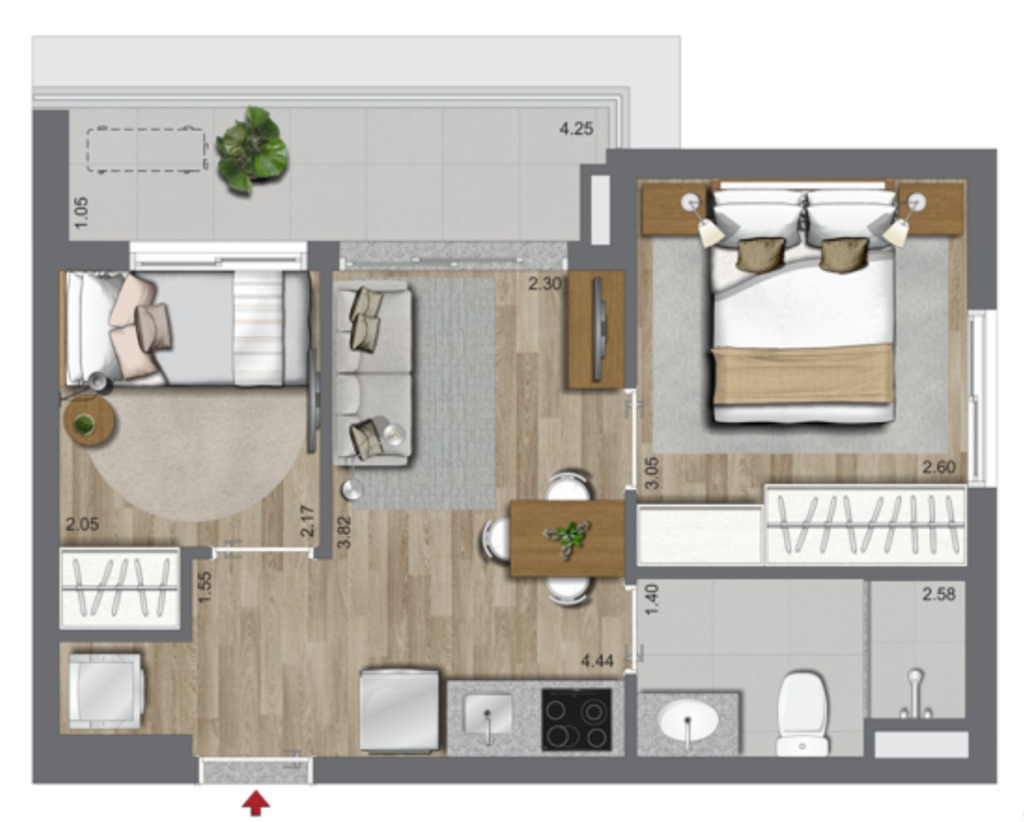 Apartamento, 2 quartos, 39 m² - Foto 6