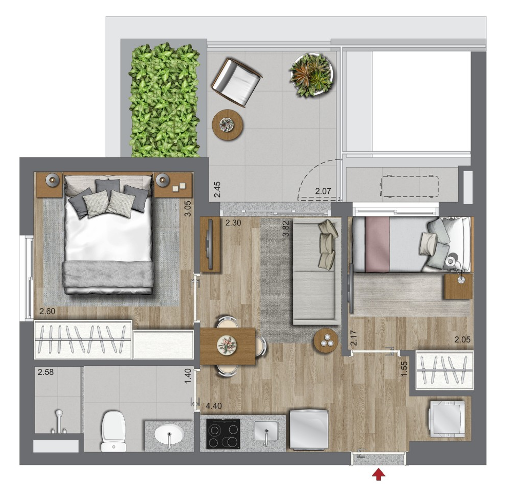 Apartamento, 2 quartos, 39 m² - Foto 8